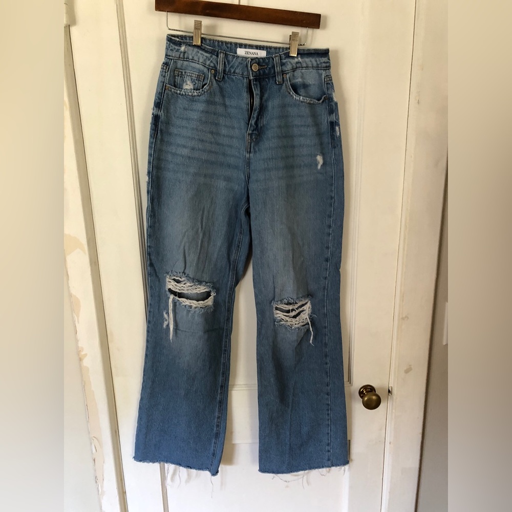 Wide leg boyfriend jeans